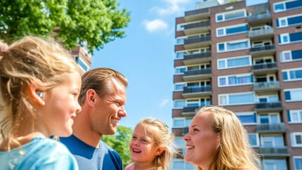 Een voorbeeld van een gezin met 2 kleine kinderen dat een woning zoekt